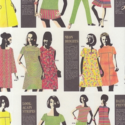 Rossi Decorated Papers from Italy - 1970's Women's Fashion 28"x40" Sheet