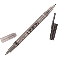 Tombow Fudenosuke Dual Tip - Black/Gray Brush Pen