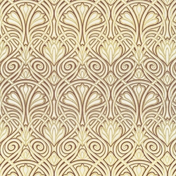 Rossi Decorated Papers from Italy - Liberty Art Nouveau Brown and Gold 28"x40" Sheet