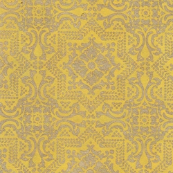 Nepalese Printed Paper- Gold Moroccan Tile on Mustard 20x30" Sheet