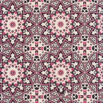 Circular Moroccan Print from Nepal- Black and Pink on Natural 20x30" Sheet