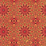 Circular Moroccan Print from Nepal- Black and Metallic Gold on Red 20x30" Sheet