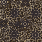 Circular Moroccan Print from Nepal- Metallic Gold on Black 20x30" Sheet