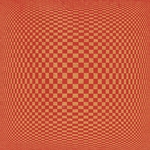 Psychedelic Orbs in Squares Op-Art Paper- Gold on Red 20x30" Sheet
