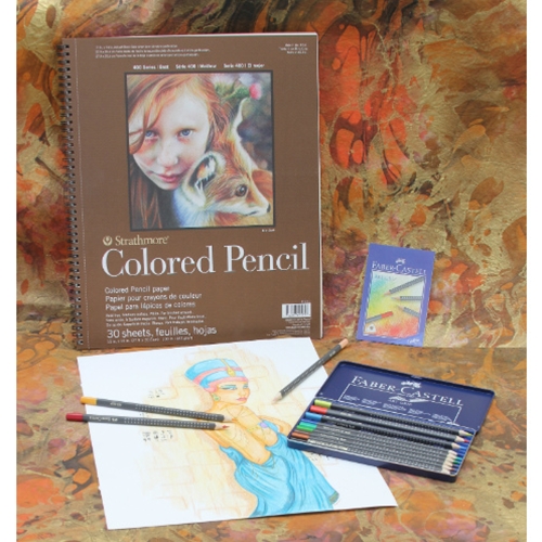 Faber-Castell Art GRIP Color Pencil 12 Piece Set with Strathmore 9x12  Colored Pencil Pad