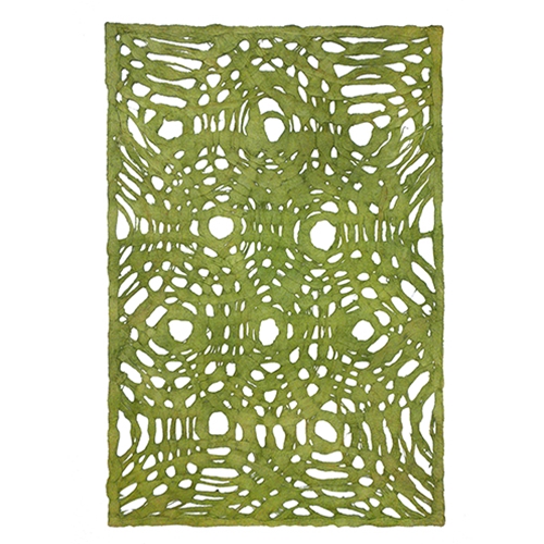 Amate Bark Paper from Mexico- Circular Woven Verde Limon Lime Green 15.5x23  Inch Sheet