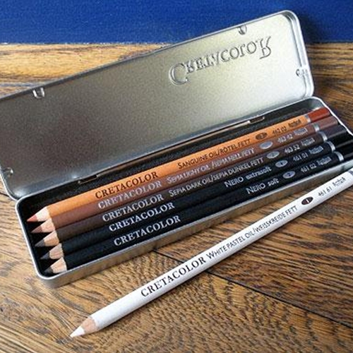 6-piece Oil Pencil Pocket Tin Set @ Raw Materials Art Supplies