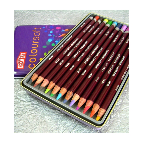 Artist's Pencils, Colouring Pencils, Derwent UK, Coloursoft Pencils 12  Tin