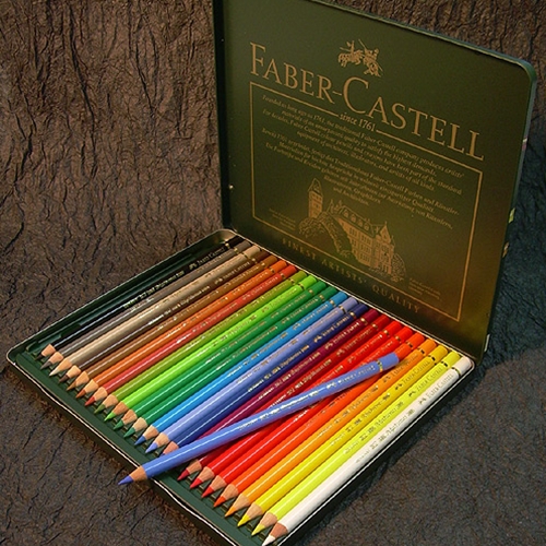 Faber-castel 24 Piece Polychromous Colored Pencil Set in Metal Tin