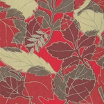 Japanese Chiyogami Paper- Autumn Leaves on Deep Red 19x25" Sheet