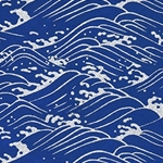 Japanese Chiyogami Paper - Indigo and Metallic Silver Waves