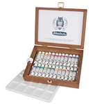 Schmincke Horadam Aquarell 5ml Paint Tube Set in Wooden Box, Set of 24 Colors with Porcelain Palette