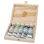 Schmincke Watercolor Supergranulating Colors- "Shire" Set of Five 15ml Tubes in a Wooden Box