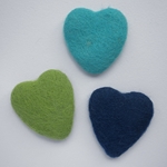 Set of 3 Felted Hearts by Woolala