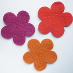 Set of 3 Large Felted Flowers by Woolala