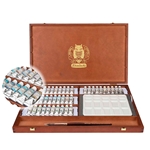 Schmincke Noble Wooden Set Aquarell Supergranulation, 40 x 5ml tubes + da Vinci brush