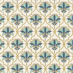 Rossi Decorated Papers from Italy - Arabesque Palms in Blue 28"x40" Sheet