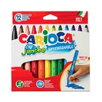 Carioca Jumbo Super-Washable Markers - 12 PC Set