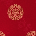 Chinese Brocade Paper- Longevity Design in Gold on Red 26x16.75" Sheet