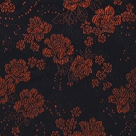 Chinese Brocade Paper- Red Tea Roses on Black 26x16.75" Sheet