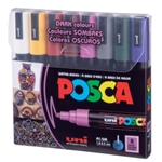 POSCA Paint Marker Set, 8-Color PC-5M Medium Dark Color Set