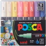 POSCA 16-Color Paint Marker Set, PC-1M Extra-Fine