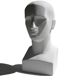 Lifesize Angular Male Head Plaster Casting (Blocked Bust)