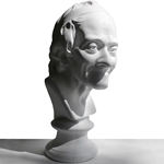 Lifesize Plaster "Voltaire" Head Casting