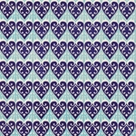 Rossi Italian Letterpress Paper- Hearts in Deep Blue and Turquoise 20x28" Sheet