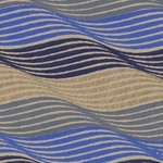 Printed Cotton Paper from India- Waves in Blue/Navy/Gray & Gold on Kraft Paper 22x30 Inch Sheet