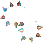 Decorative Paper Garland- Multicolor Hot Air Balloons