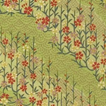 Kirara Pale Green with Blue, Red, Purple, and White Flowers & Vines - 18.75"x25" Sheet