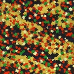 Multicolor Leaves on Black and Gold - 19"x25" Sheet