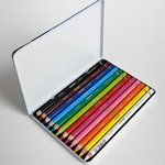 Conte Pastel Pencil Sets - 12 Assorted Colors in a Tin Box