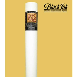 Black Ink Thai Mulberry Block Printing Paper Rolls (Unbleached White)