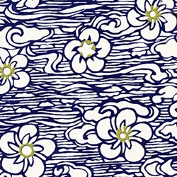 Floating Flowers in a Sea of Blue & White 18"x24" Sheet