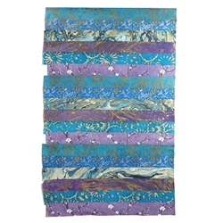 Nepalese Striped Collage Paper- Purple and Blue Print Collage 20x30" Sheet