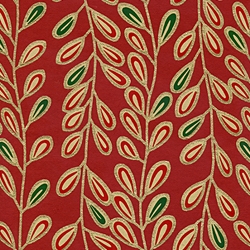 Printed Cotton Paper from India- Pussy Willow Crimson Red 22x30 Inch Sheet