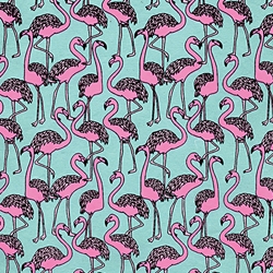 Printed Cotton Paper from India- Pink Flamingos 22x30 Inch Sheet