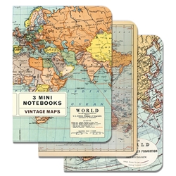 Cavallini Maps Mini Notebook Set