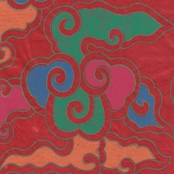 Tibetan Flame Print Lokta Paper- Red 20x30" Sheet