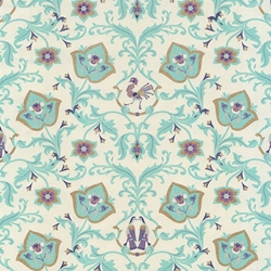 Rossi Decorated Papers from Italy - Arabesque in Turquoise 28"x40" Sheet