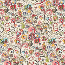 Rossi Decorated Papers from Italy - Art Nouveau Flowers Rainbow 28"x40" Sheet