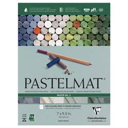 Pastelmat 12 sheet Pad - Dark Green, Light Green, Dark Blue, White