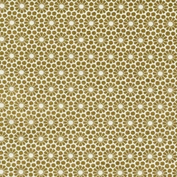 Japanese Chiyogami Paper- Gold Flowers on White 18"x24" Sheet