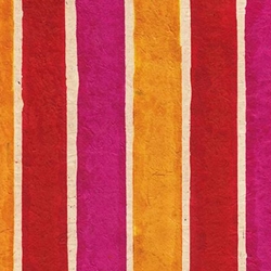 Batik Lokta Paper from Nepal- Red/Magenta/Orange Stripes 20x30" Sheet