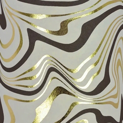 Marble Print in Cream, Gray, and Gold Foil by Midori Inc. 21x29" Sheet