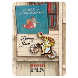 Bomo Art Budapest Enamel Pin- Biking Jack