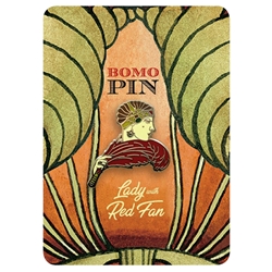 Bomo Art Budapest Enamel Pin- Lady with Red Fan