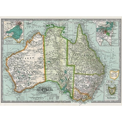 Cavallini Decorative Paper - Australia Map 20"x28" Sheet